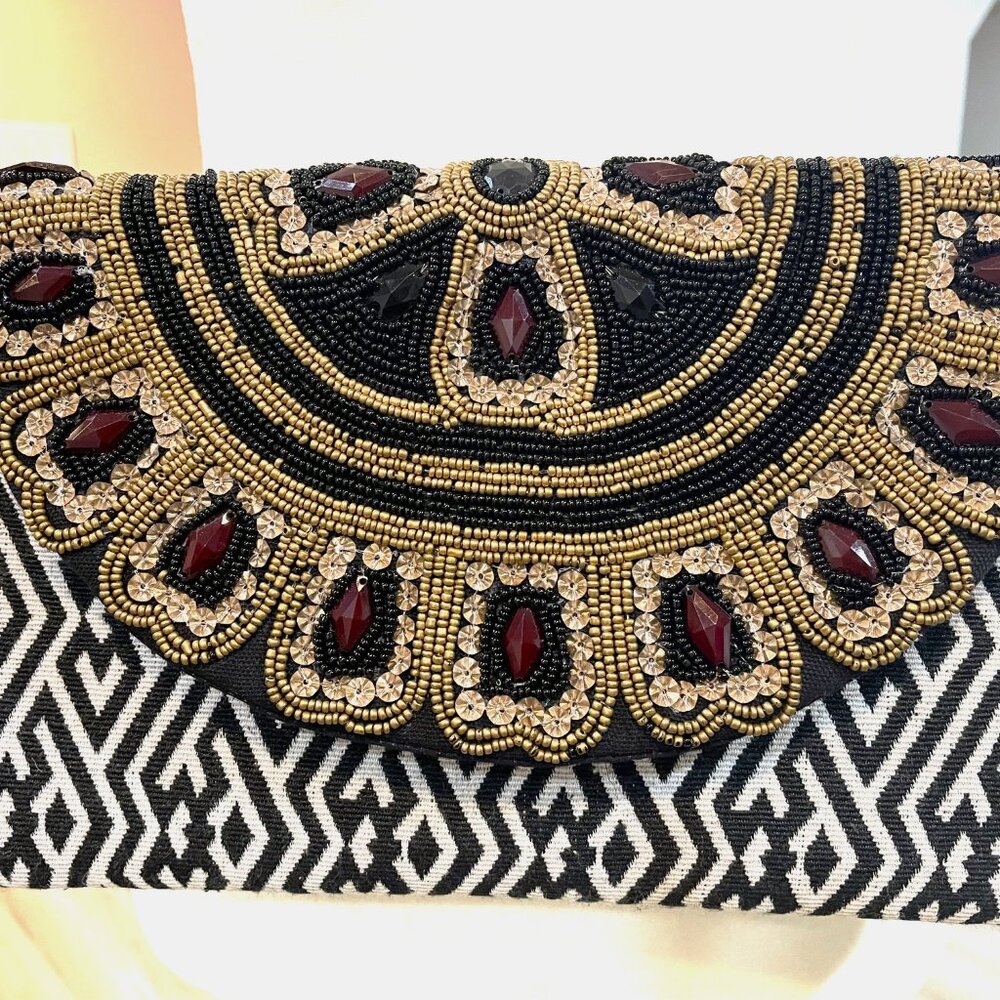 Bejeweled Clutch with Chain